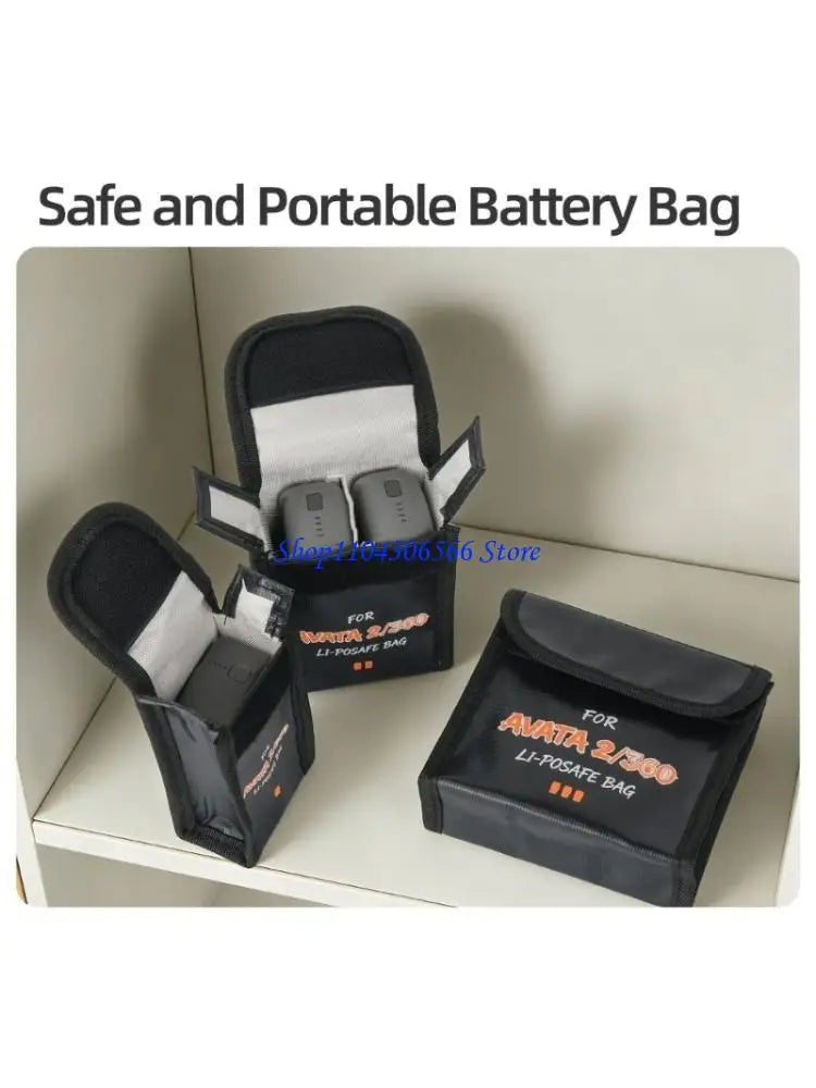 DJI Avata 2 & 360 Battery Pouch – Fireproof Waterproof Bag Drone Battery Pouch HIP