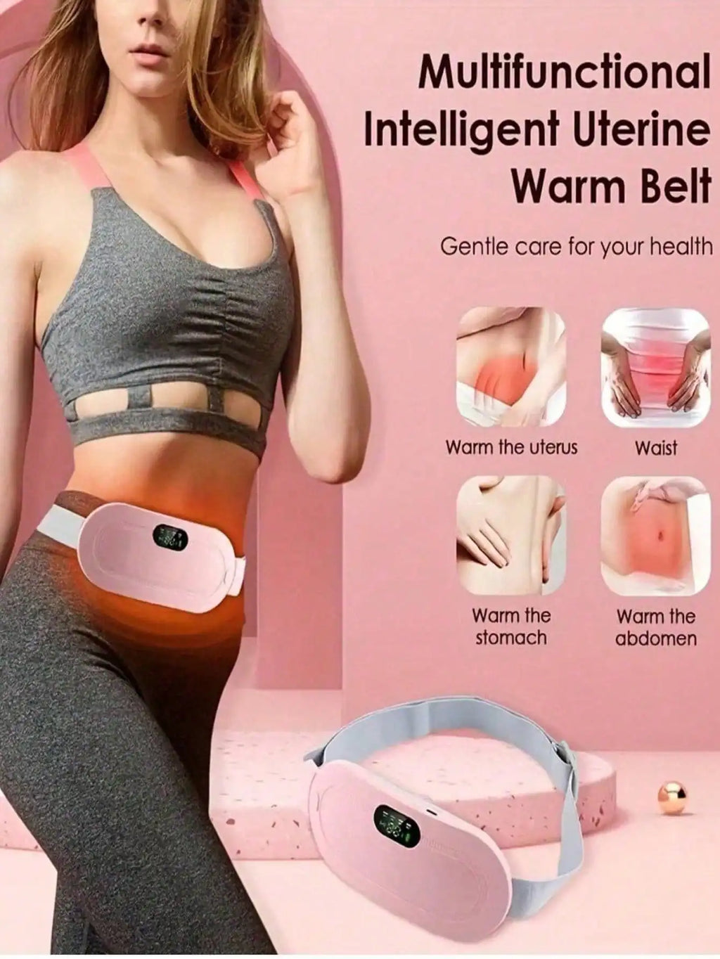 USB Heated Abdominal Massage Belt – Warmth & Vibration | AXH Heated Massage Belt HIP