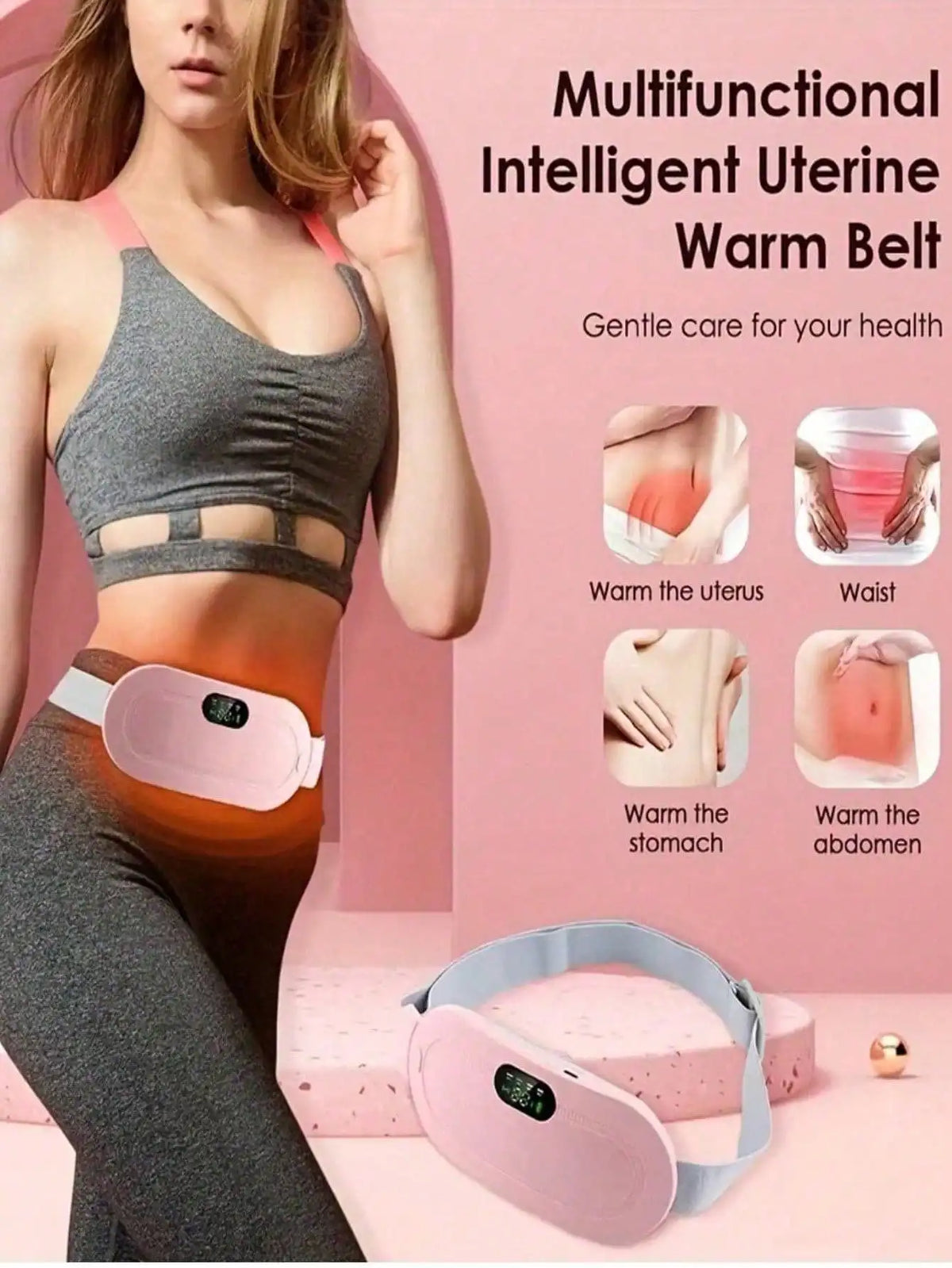 USB Vibrating Abdominal Heating Belt – Warmth & Massage Heating Massage Belt HIP