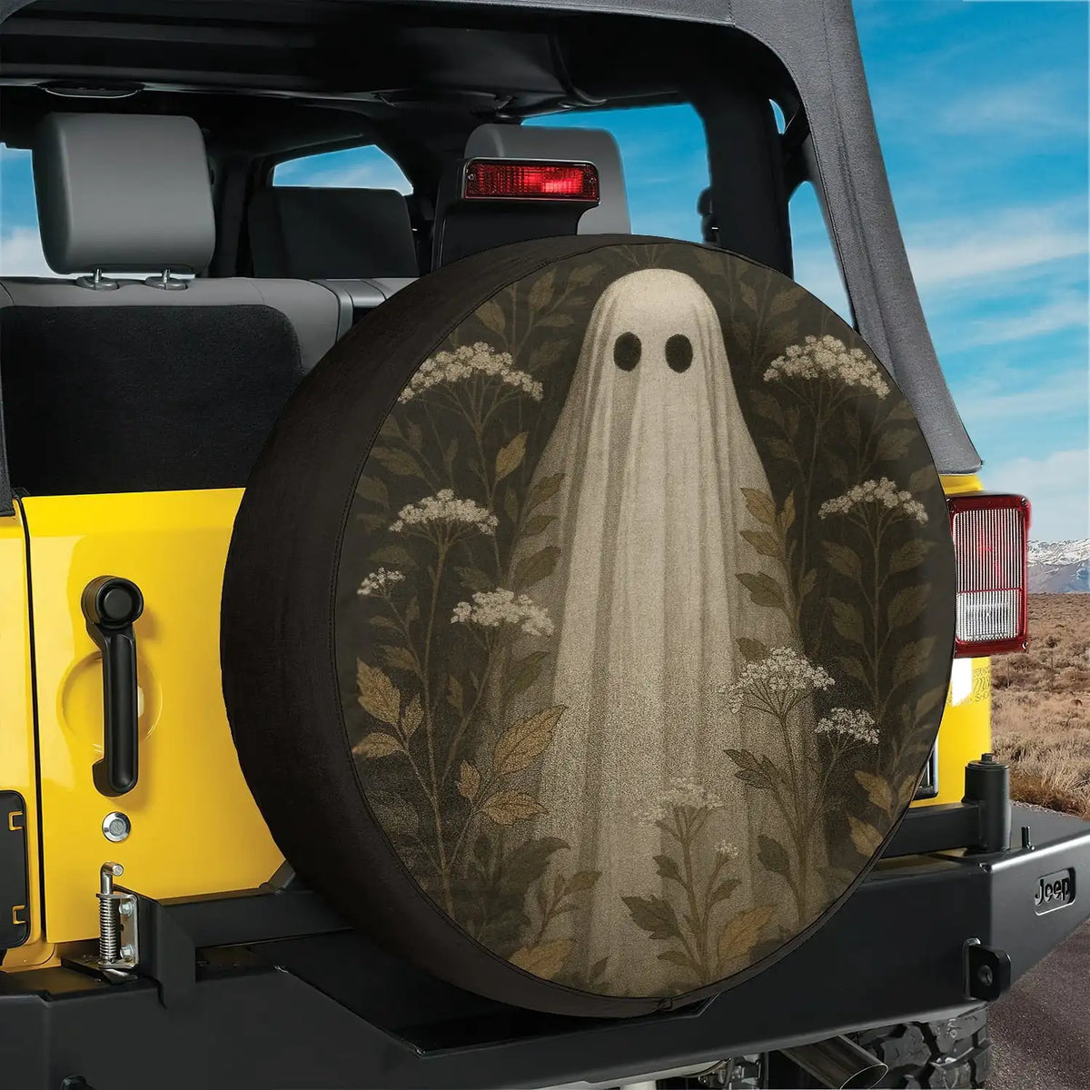 Halloween Spooky Floral Spare Tire Cover – No Camera Hole Spare Tire Cover HIP