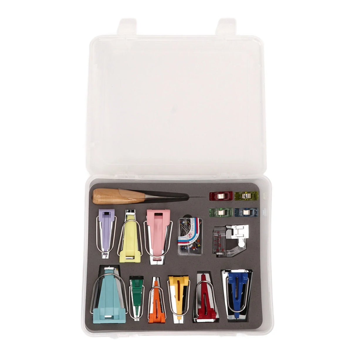 Sew Bias Tape Maker Kit with Snap On Binder Foot 9 Bias Tape Makers Quilt Awl Bias Tape Maker Machine HIP A