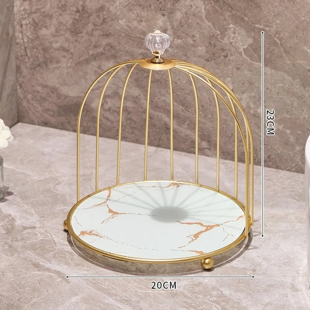 Double-Layer Iron Birdcage Makeup Storage Shelf | Vanity Organizer Cosmetic Storage Shelf HIP
