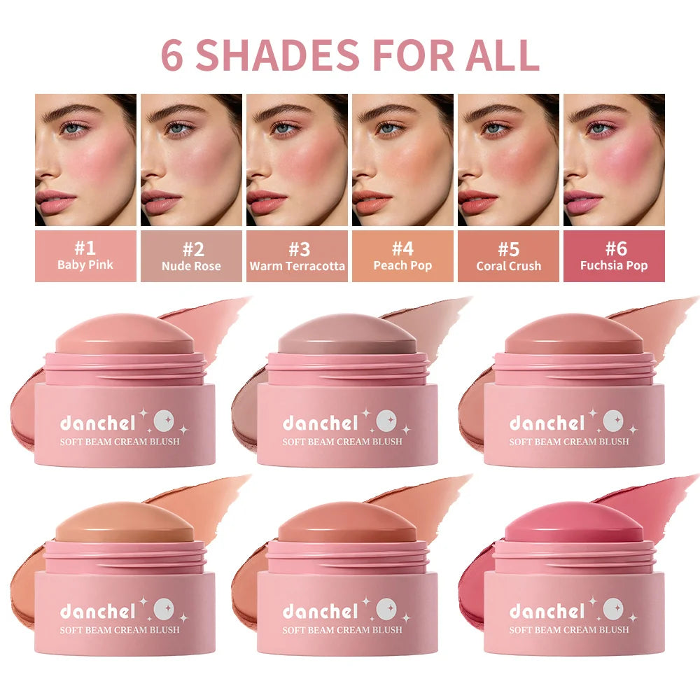 Natural Looking Matte Blush Stick Soft Cream Blush Balm Waterproof Long Lasting Hydrating Lightweight Blendable Cheek Cosmetics HIP