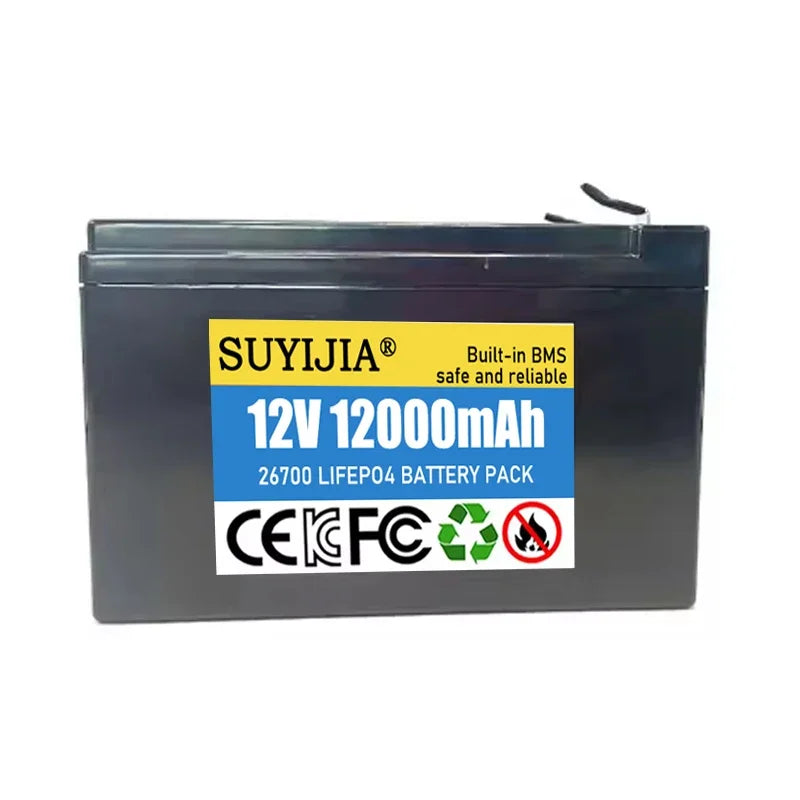 12V 12Ah LiFePO4 Battery Pack – 30A BMS & 3A Charger Lithium Battery Pack HIP