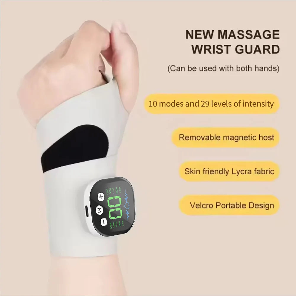 CAMMUO Electric Wrist Massager – 10 Modes & 29 Levels Electric Wrist Massager HIP White USB- Type C