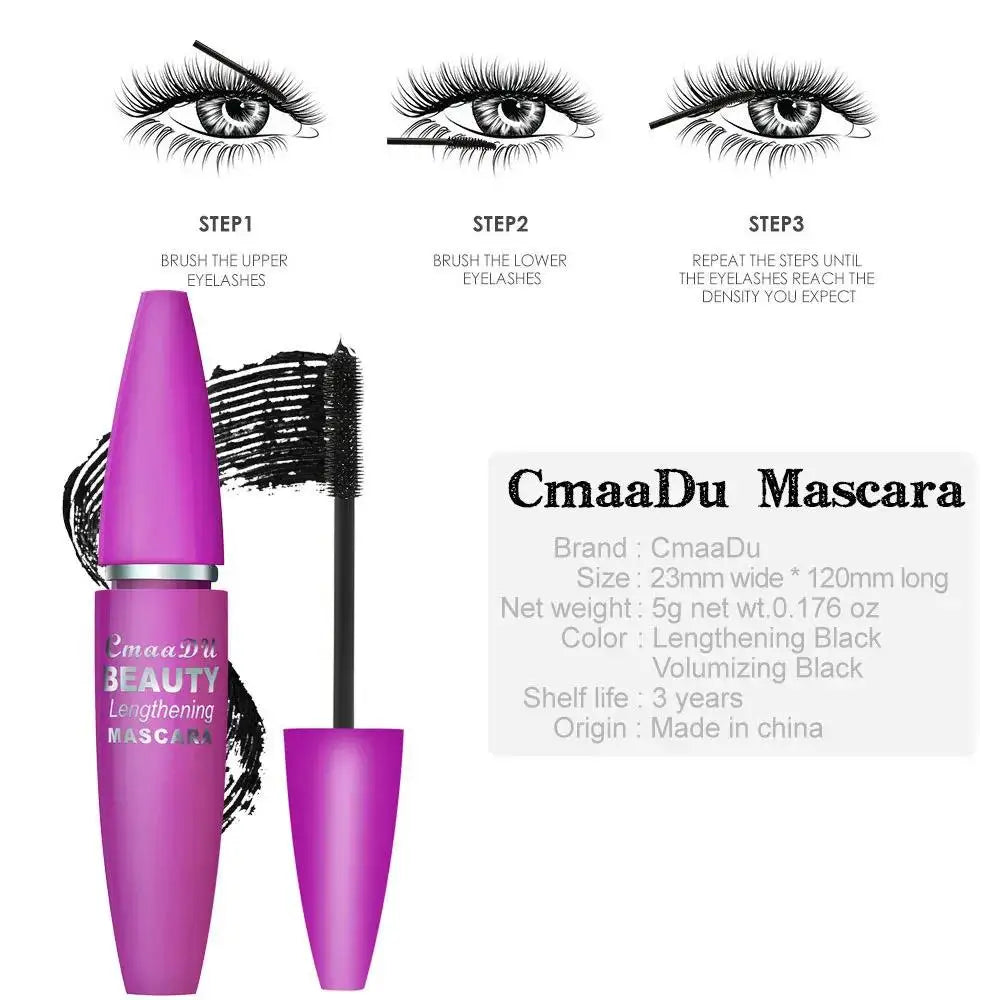 CmaaDu 4D Volumizing Waterproof Mascara – Lengthen & Curl Volumizing Mascara HIP