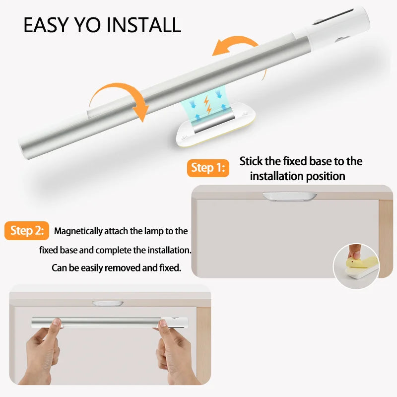 Motion Sensor LED Night Light – USB-C Rechargeable Cabinet Bar Motion Sensor Night Light HIP