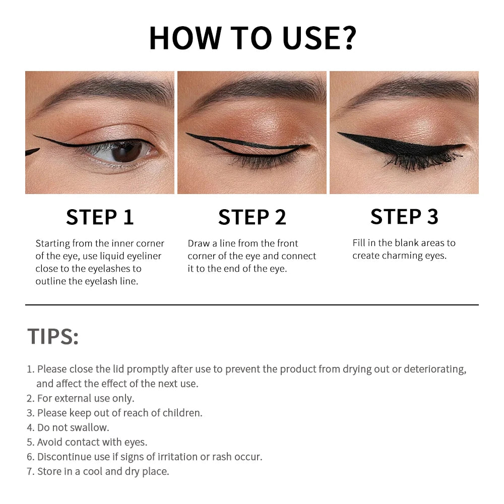 Waterproof Eyeliner Pen Matte Liquid Eyeliner 17H Long Wear Sweat Proof Smudgeproof Stain-free Ultra-fine Liquid Cosmetics HIP