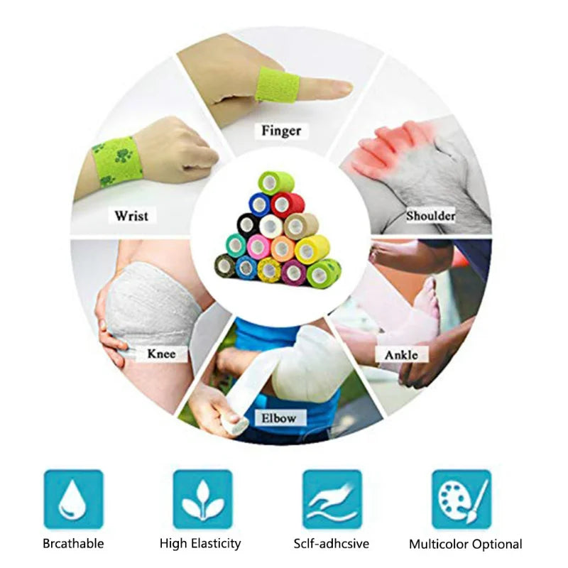 8-Color Elastic Self-Adhesive Gauze Bandage – Sports Wrap Sports Bandage Wrap HIP