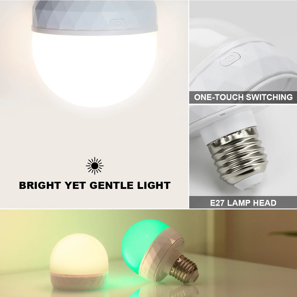 RGB LED Light Bulb E27 USB 5V Dimmable Remote Control RGB LED Bulb HIP