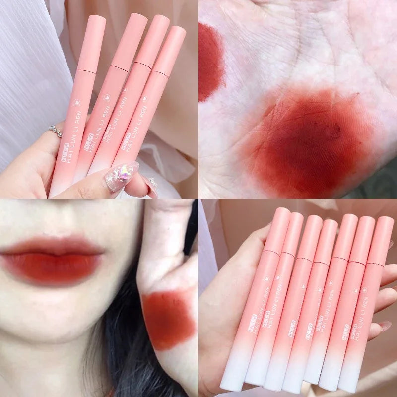 Matte Lipstick Lip Gloss Light Thin Texture Lips Tint Long Lasting Lip Mud White Peach Lip Glaze For Lips Women Cosmetic HIP
