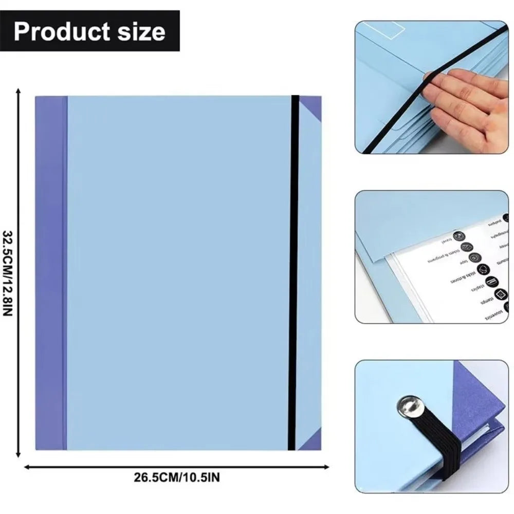 Large Capacity Multi-Pocket Document Organizer Binder | File Folder Document Organizer Binder HIP