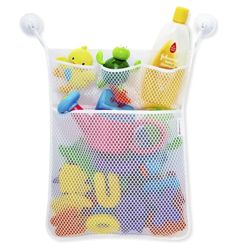 Cartoon Animal Bath Toy Mesh Bag – Kids Storage Organizer Bath Toy Organizer HIP C121-White