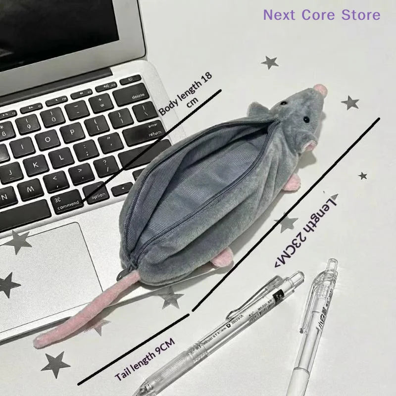 Cute Mouse Plush Pencil Case – Student Stationery Organizer Plush Pencil Case HIP