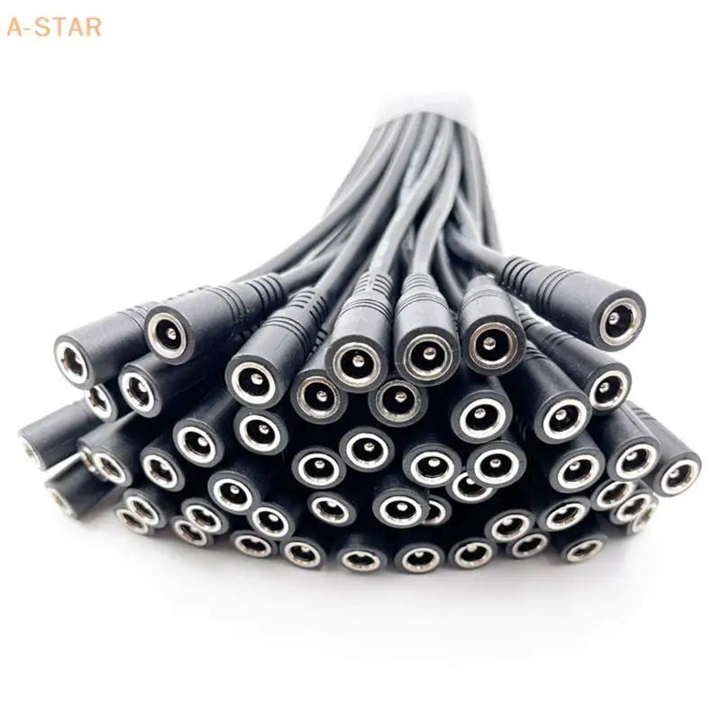 10-Pack DC 5.5x2.1mm Male Female Cable Connectors for LED Strips DC Cable Connector HIP