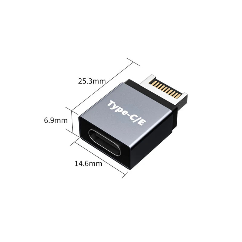 Type E to USB-C Adapter – PC Motherboard Front Panel Converter USB Cable Adapter HIP