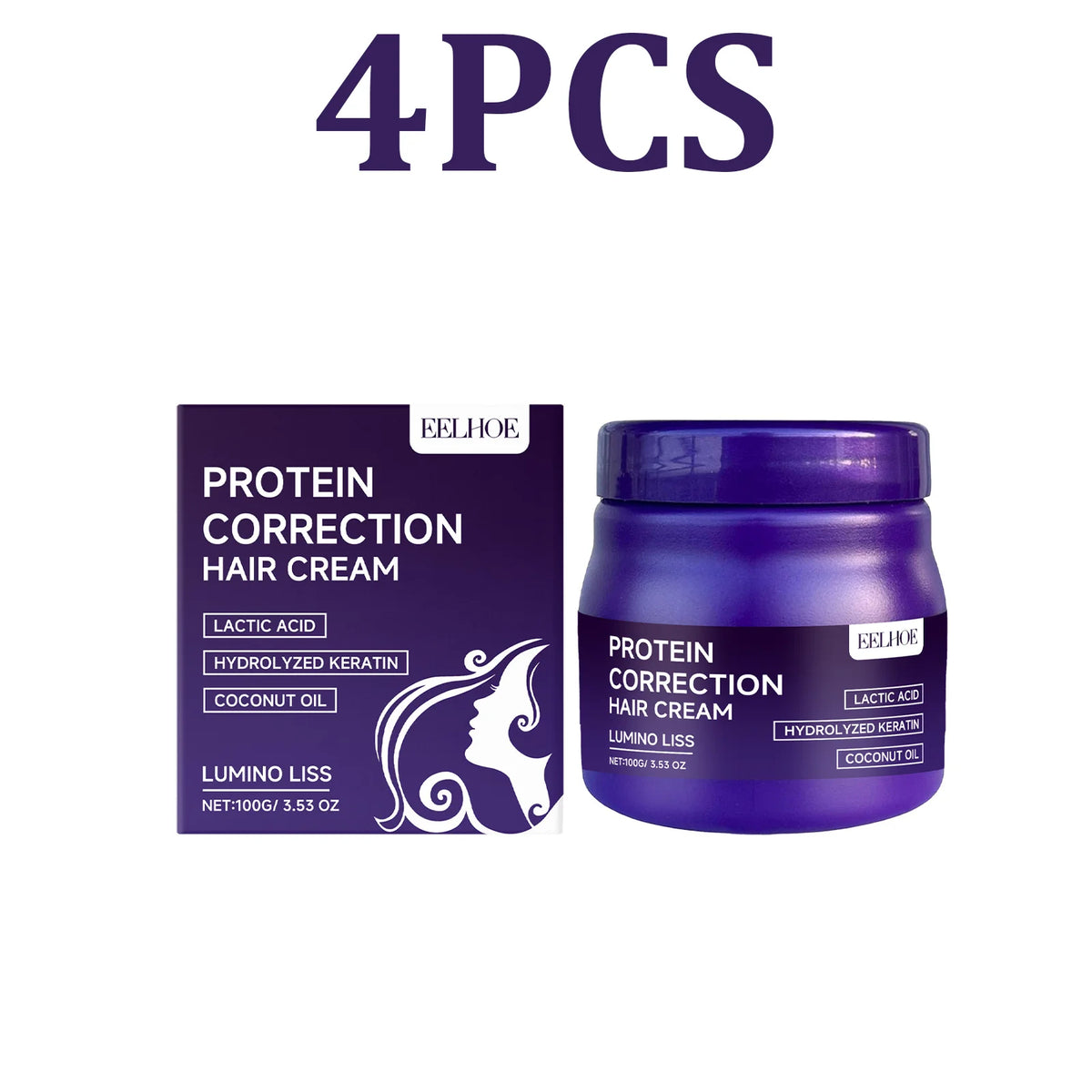 Keratin Hair Straightening Cream – Frizz Control & Smooth Keratin Hair Treatment HIP 4PCS