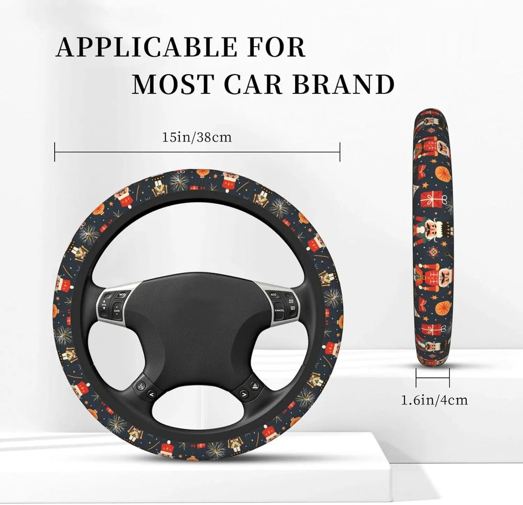 Christmas Nutcracker Steering Wheel Cover – Universal 15" Steering Wheel Cover HIP