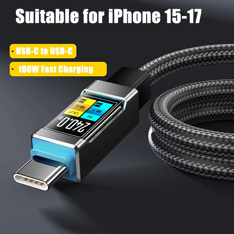 100W USB-C to USB-C Fast Charging Cable 1.2m | HIP USB-C Charging Cable HIP