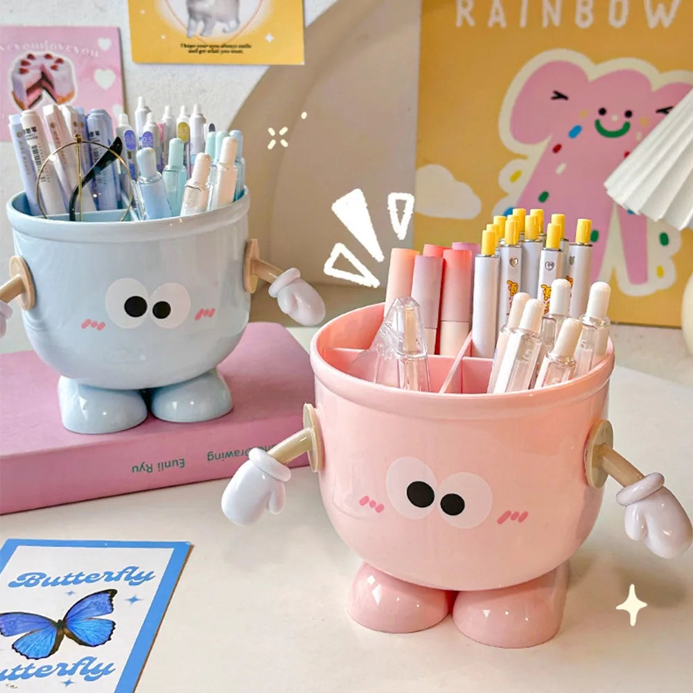 Cute Cartoon Pen Holder – Plastic Desktop Desk Organizer Desktop Pen Organizer HIP