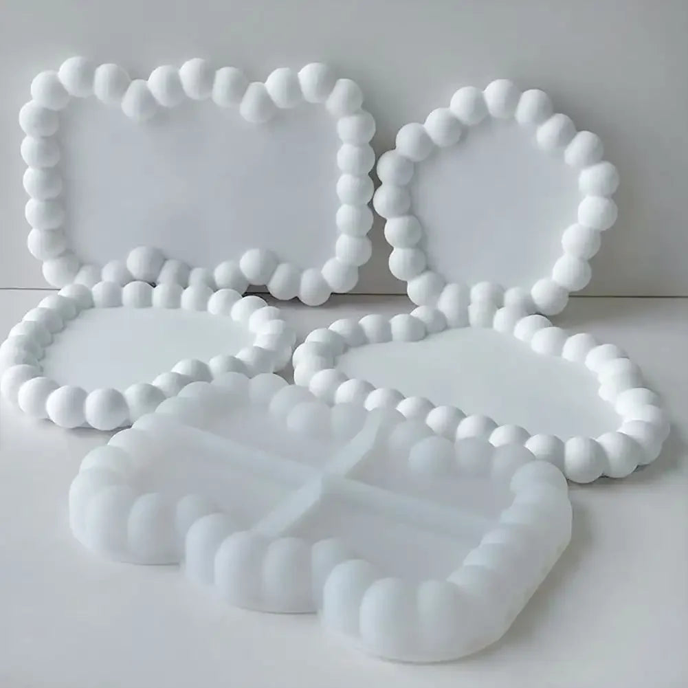 1Pc Heart Tray Resin Mold Cloud Coaster Silicone Molds for Irregular Tray, DIY Jewelry Trinket Dish, Candle Holder Casting HIP