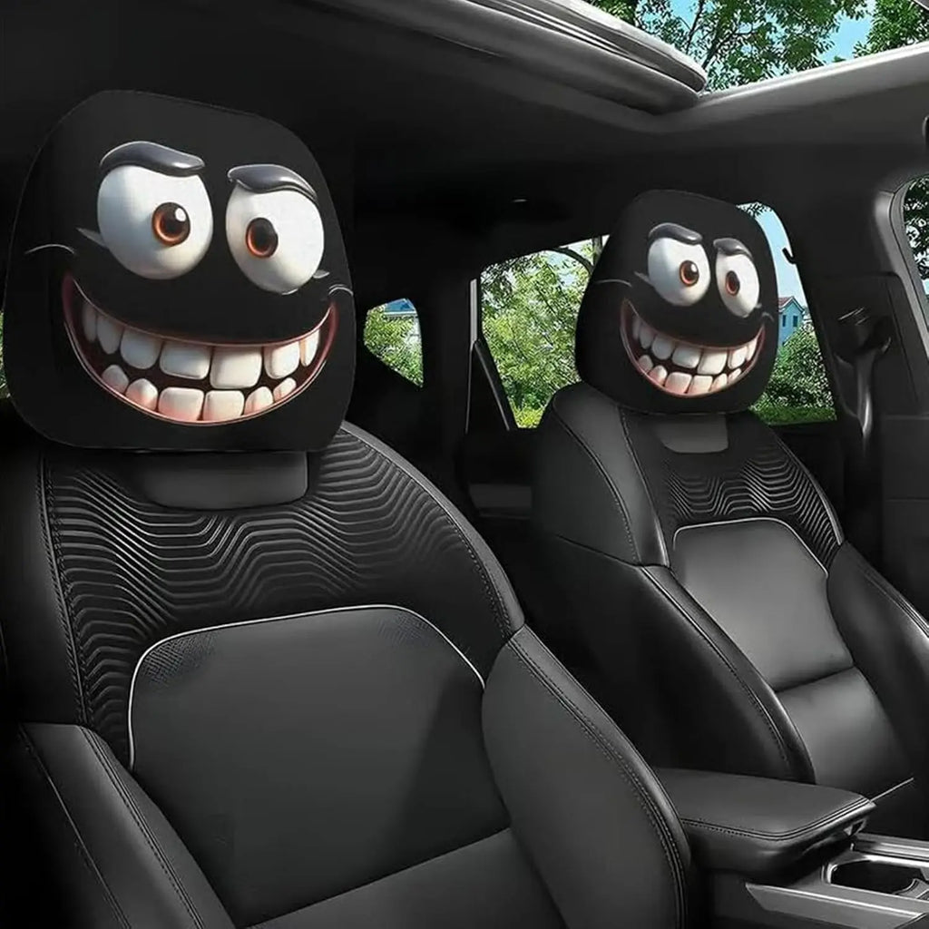 Funny Cartoon Car Headrest Covers – 2PCS Universal Fit Car Headrest Cover HIP