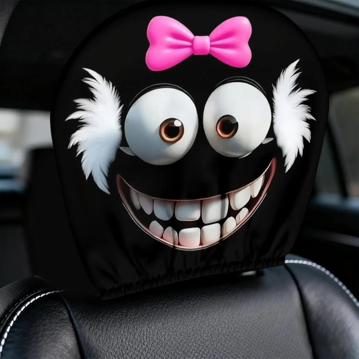 Funny Cartoon Spooky Eyes Car Headrest Covers – 2-Pack Car Headrest Covers HIP