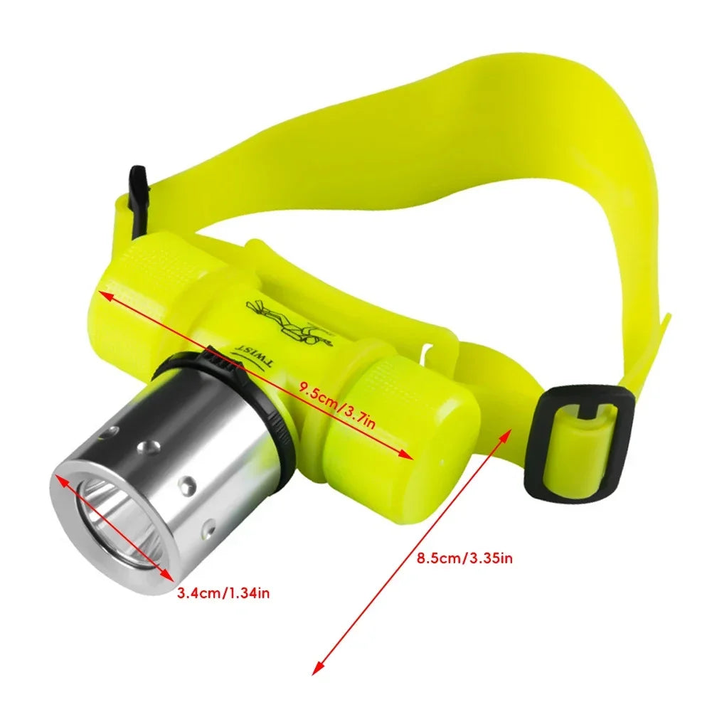 Diving LED Headlamp T6 LED Underwater Diving Headlight Outdoor Camping Fishing Dive Flashlight Head Light Torch Waterproof HIP