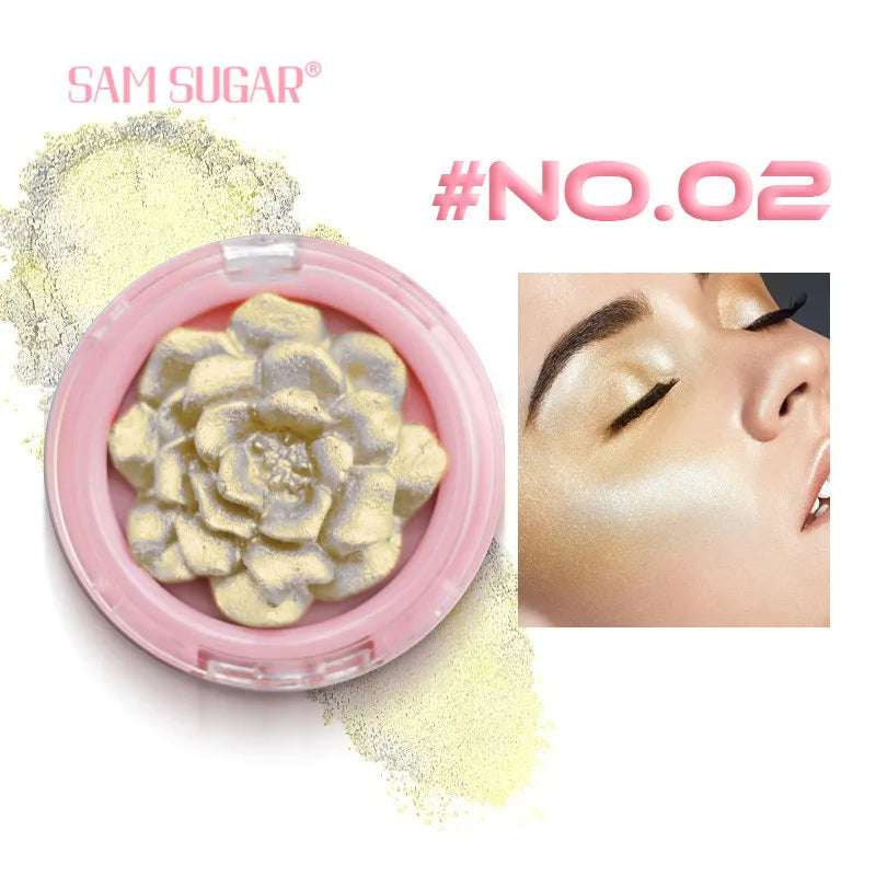 SAM SUGAR 3D Rose Highlighter & Bronzer Palette – 8 Shades Highlighter Bronzer Palette HIP NO.02