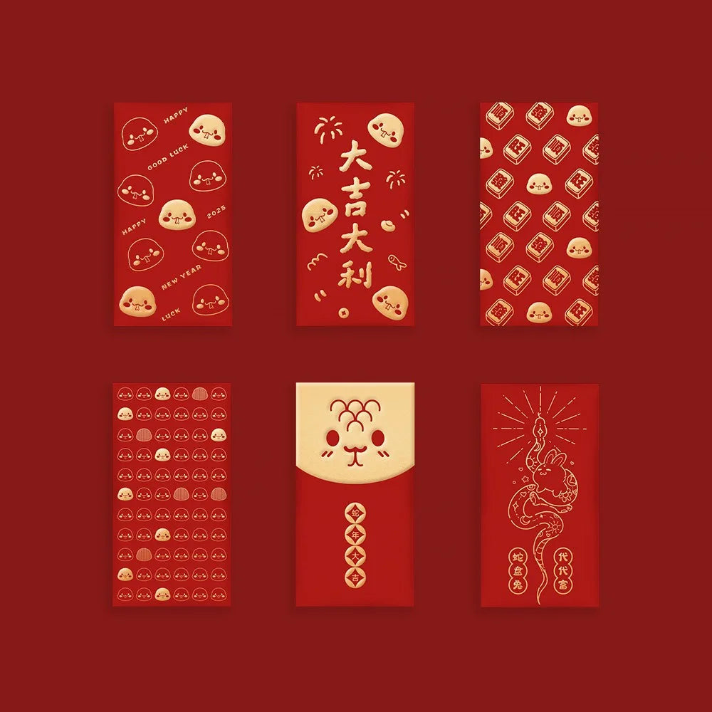 30-Pc Chinese New Year Red Envelopes – 2025 Year of Snake Festive Gift Envelopes HIP 03-L
