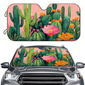 Pink Cactus Flower Car Sun Visor – UV Windshield Sunshade Car Windshield Sunshade HIP S