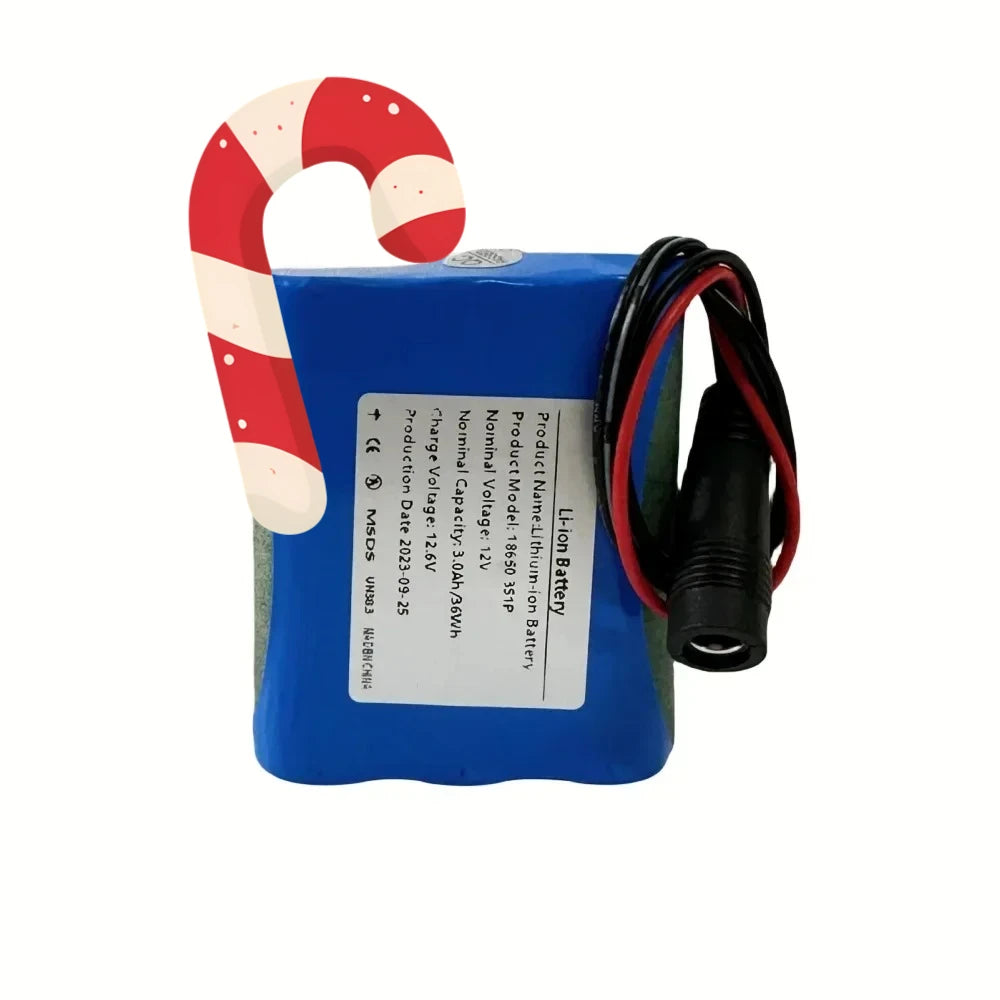 12V 3000mAh 18650 Li-Ion Battery Pack + 12.6V Charger Lithium Battery Pack HIP