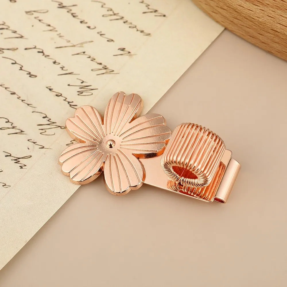 Vintage Flower Metal Pen Clip – Elastic Notebook Pen Holder Notebook Pen Clip HIP 2