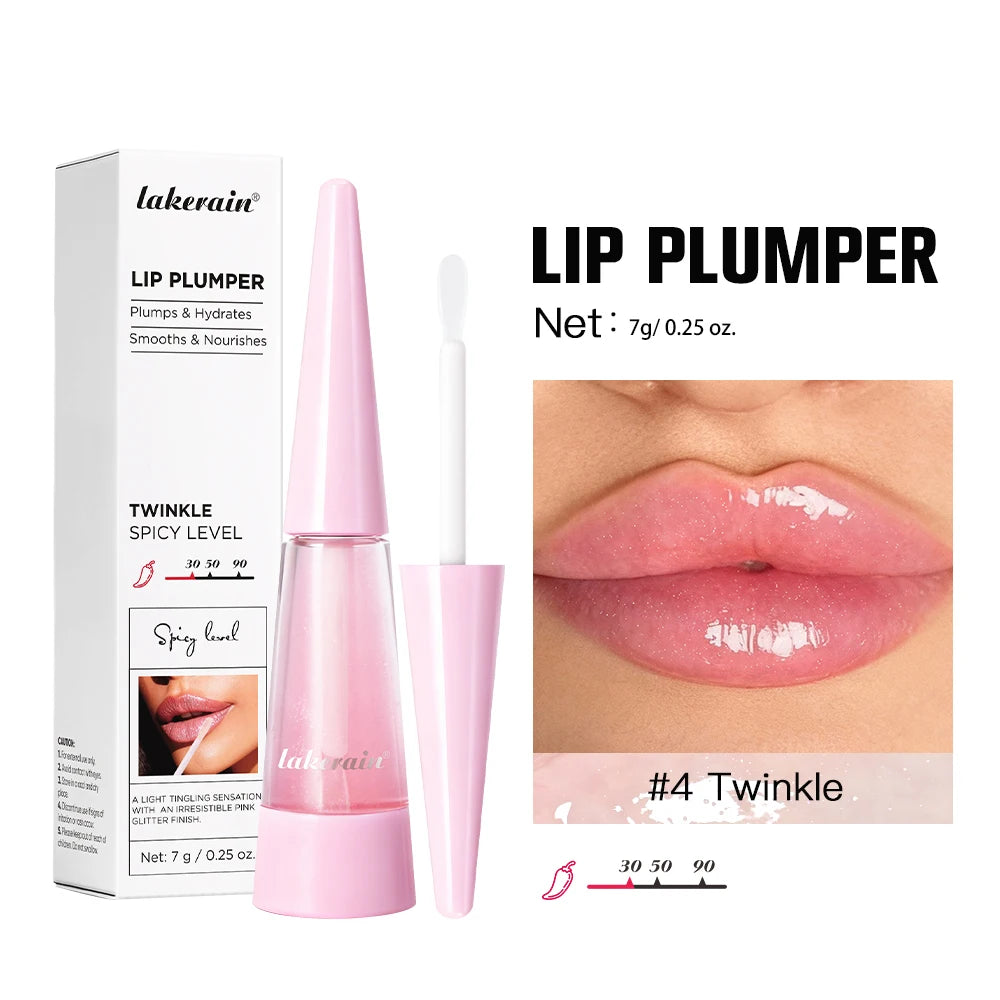 Lakerain Lip Plumper Moisturizing Lip Gloss Transparent Plump Lips Care Lip Stuffer Gift Korean Cosmetics HIP 4Twinkle