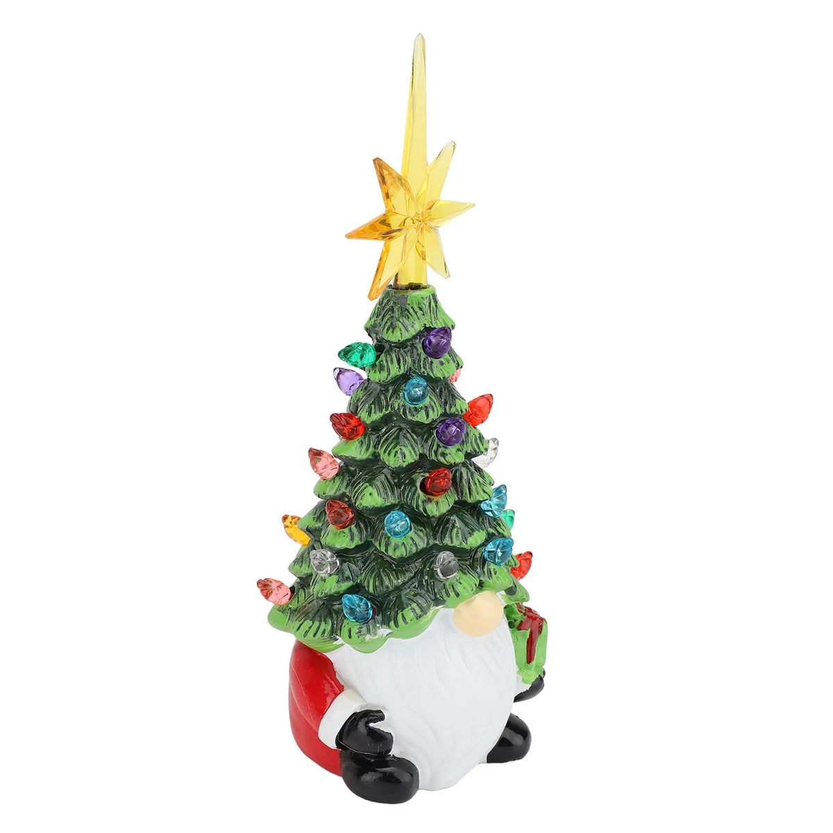 Dwarf Xmas Tree Decoration Sturdy Gnomes Xmas Tree Figurine Decor Colorful Light Versatile Stylish Look Compact for Countertop HIP