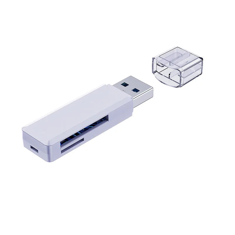USB 3.0 Multi-Card Reader – SD, Micro SD, TF, RSMMC, 1TB USB Card Reader HIP White
