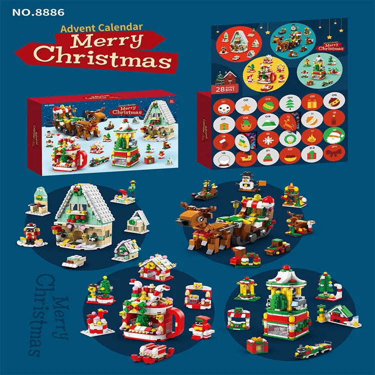Christmas 24-Day Countdown Surprise Building Model Gift Set Building Model Set HIP