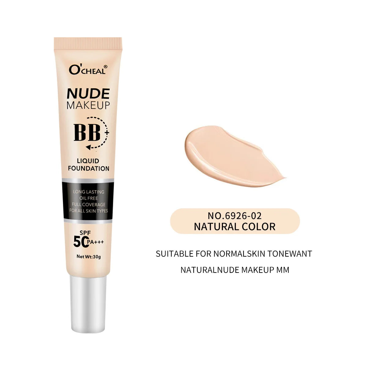 BB Cream SPF50 PA++++ Foundation Primer – Waterproof, Brightening BB Cream Foundation HIP NO 6926-02 30g