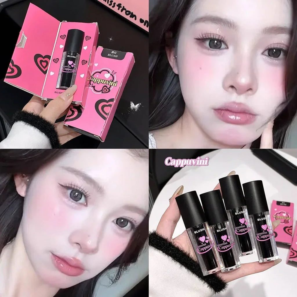 Black Liquid Color Changing Blush Lip Eye Cheek Tint Crystal Moisturizing Rose Pink Blusher Transparent Chang Gel Rouge Cream HIP