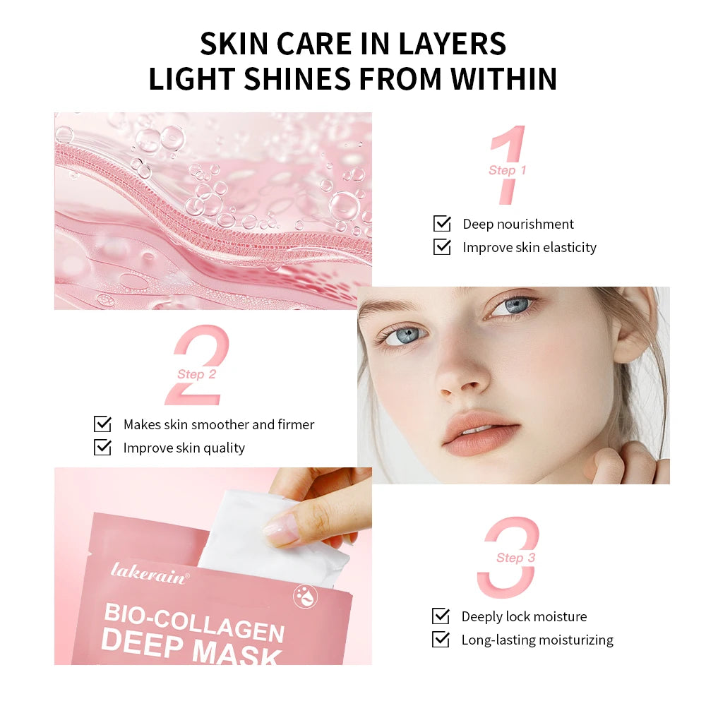 Bio-Collagen Overnight Hydrogel Deep Mask Hydrating Plumping Shrink Pores Improve Elasticity Korean Facial Skin Care Mask Women HIP