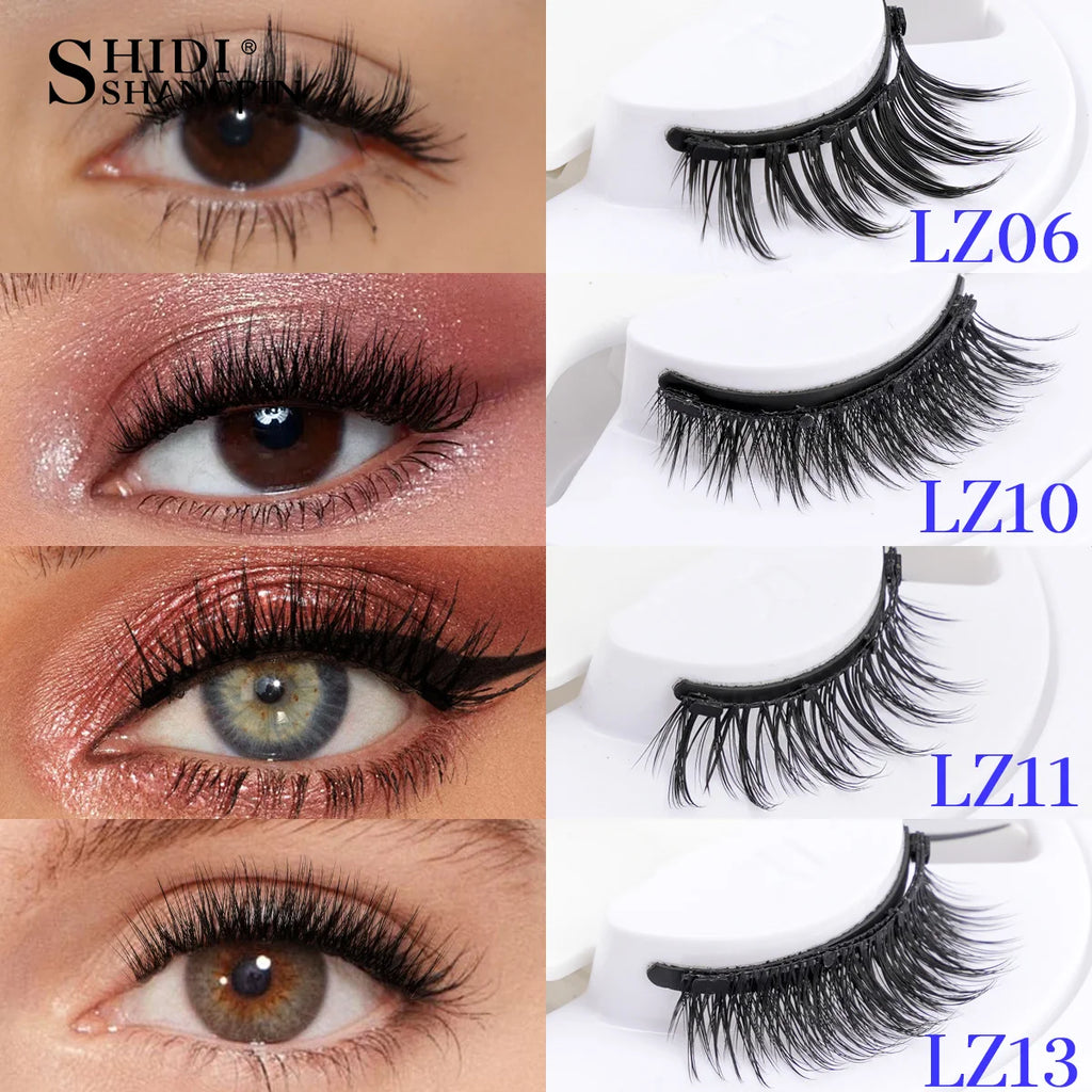 1/2 Pair Reusable Magnetic Eyelashes Tweezers Set Faux Mink Lashes Handmade 3D Natural False Eyelashes and Magnetic Tweezers Set HIP