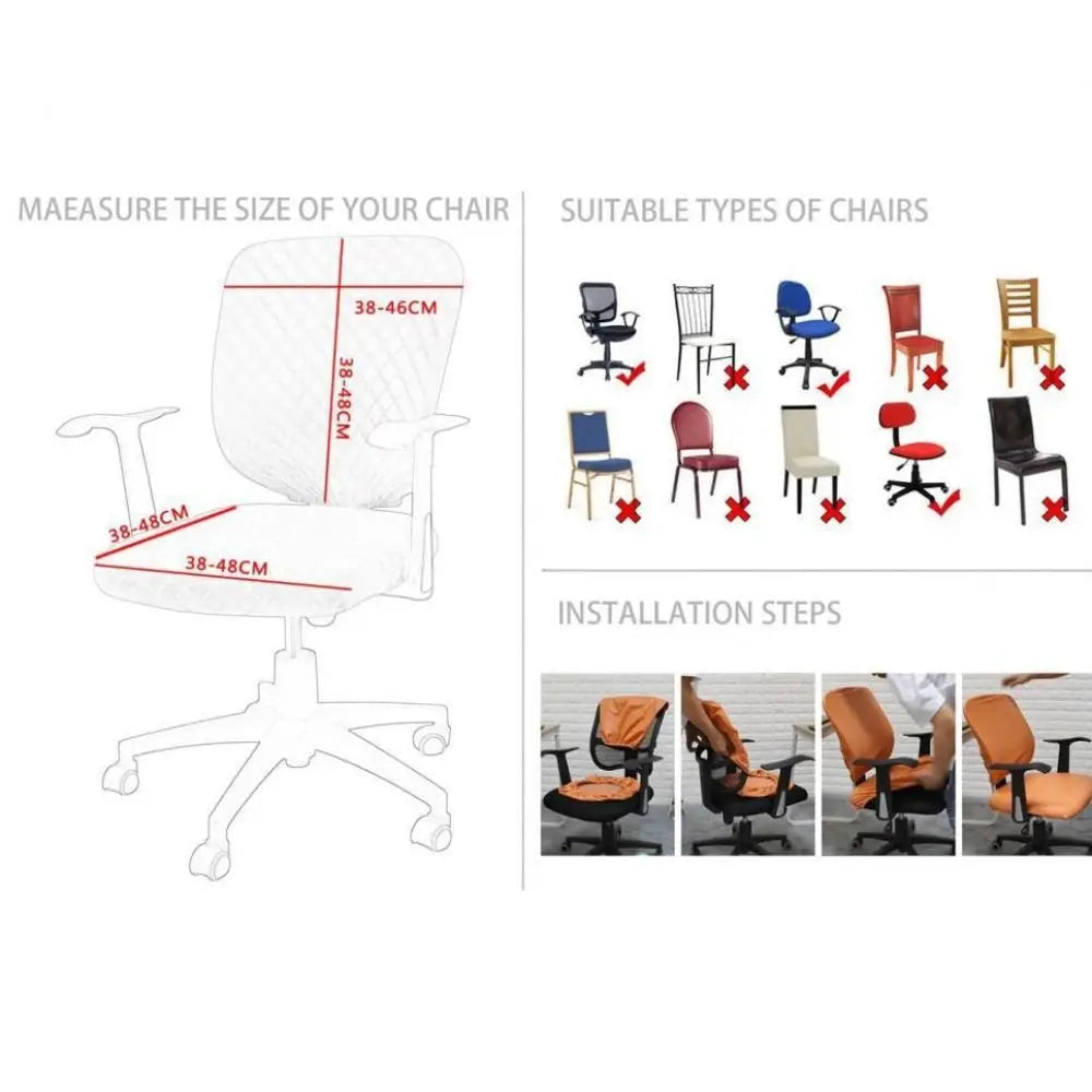 Elastic Waffle Office Chair Backrest Slipcover – Universal Fit Chair Backrest Cover HIP