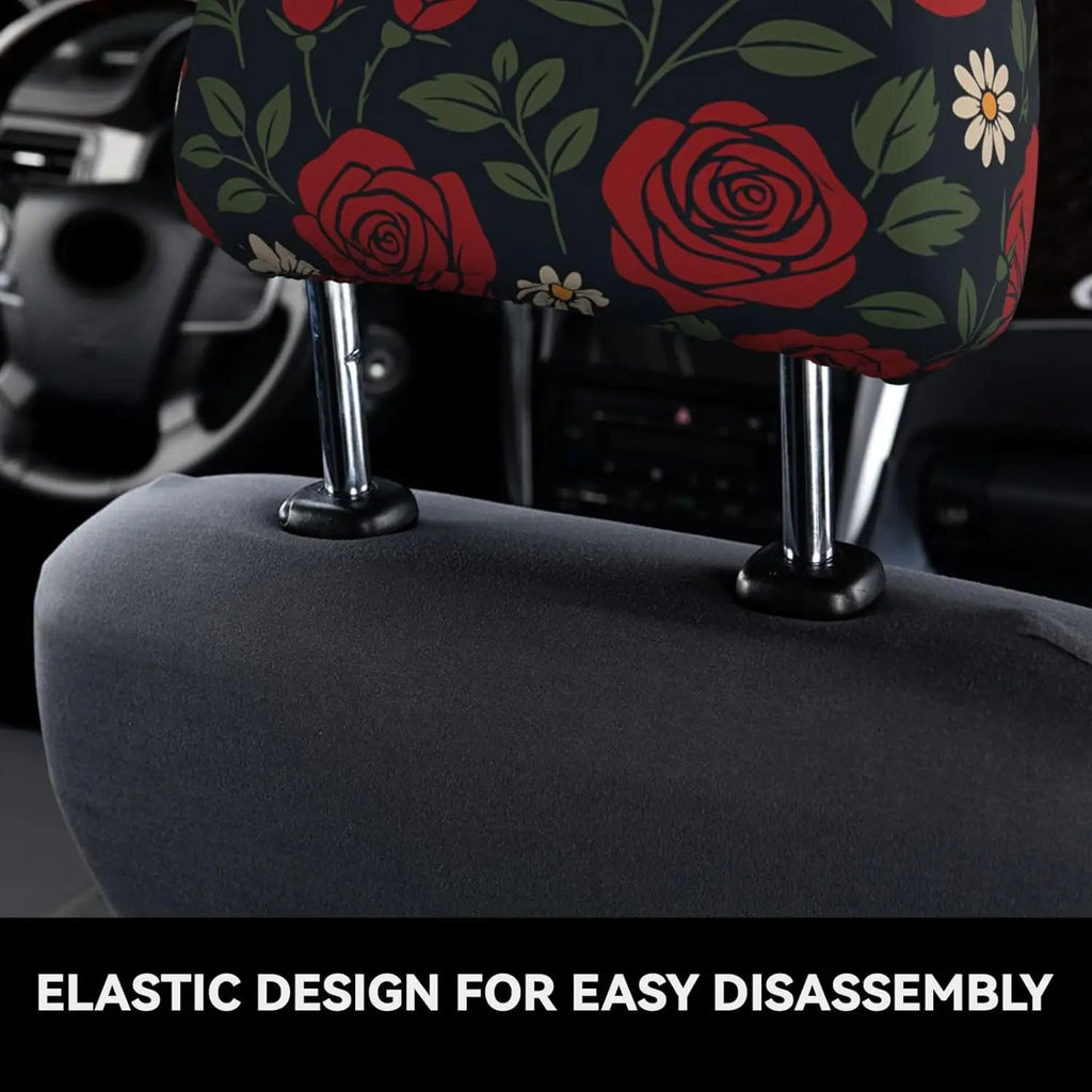 Daisy Floral Car Headrest Covers – 2 Piece Universal Fit Car Headrest Cover HIP