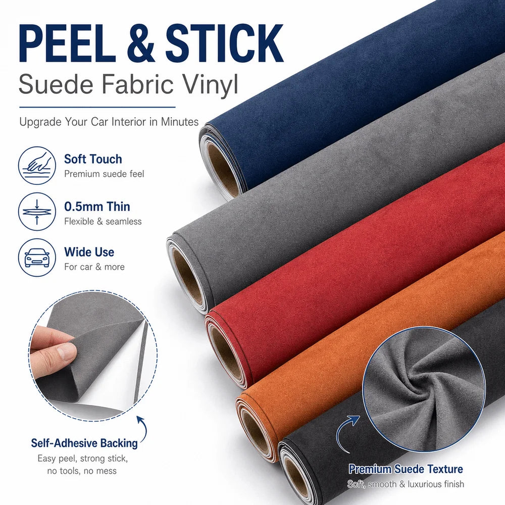 Self-Adhesive Suede Fabric Vinyl Car Interior Wrap Roll Car Interior Wrap HIP