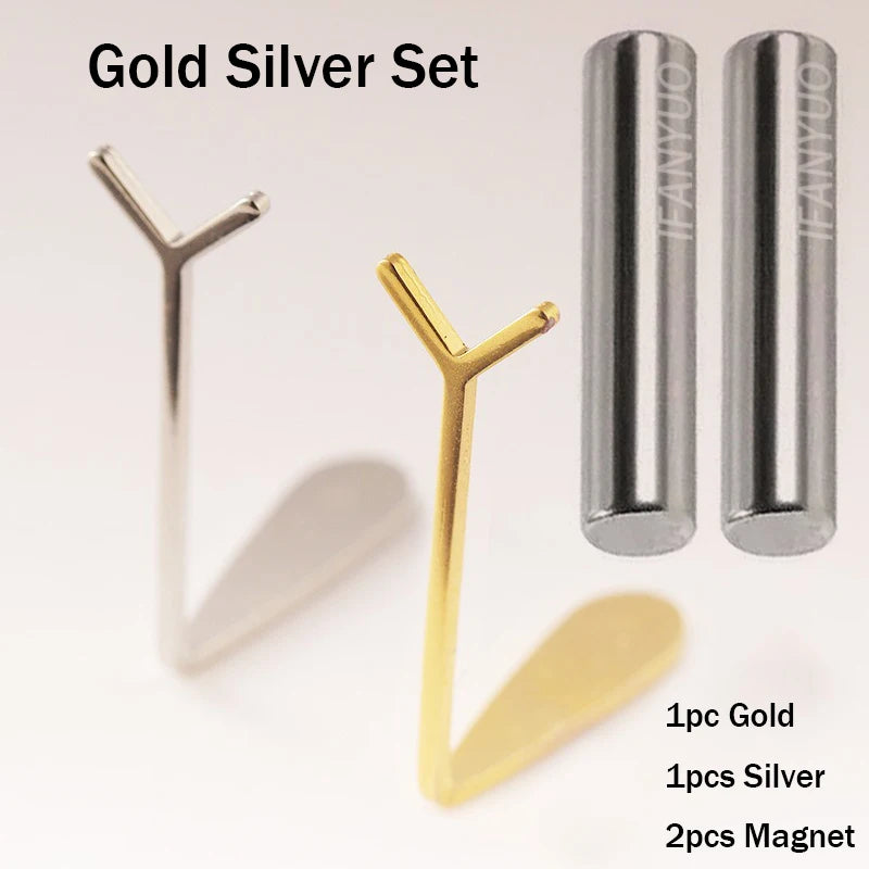 Love Cat's Eye New Nail Tool Special Y-shape Clip Magnet Wire Magnet Stick Bar Combination Magnetic Nail Art Accessories Tools HIP Silver Gold Set
