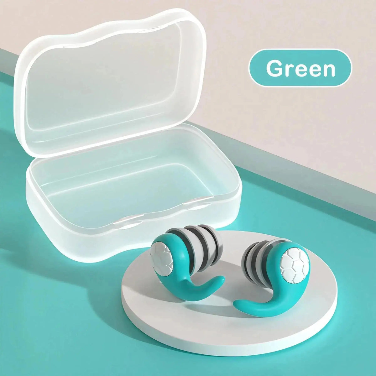 Triple-Layer Silicone Noise-Cancelling Earplugs | Sleep & Travel Silicone Earplugs HIP Green