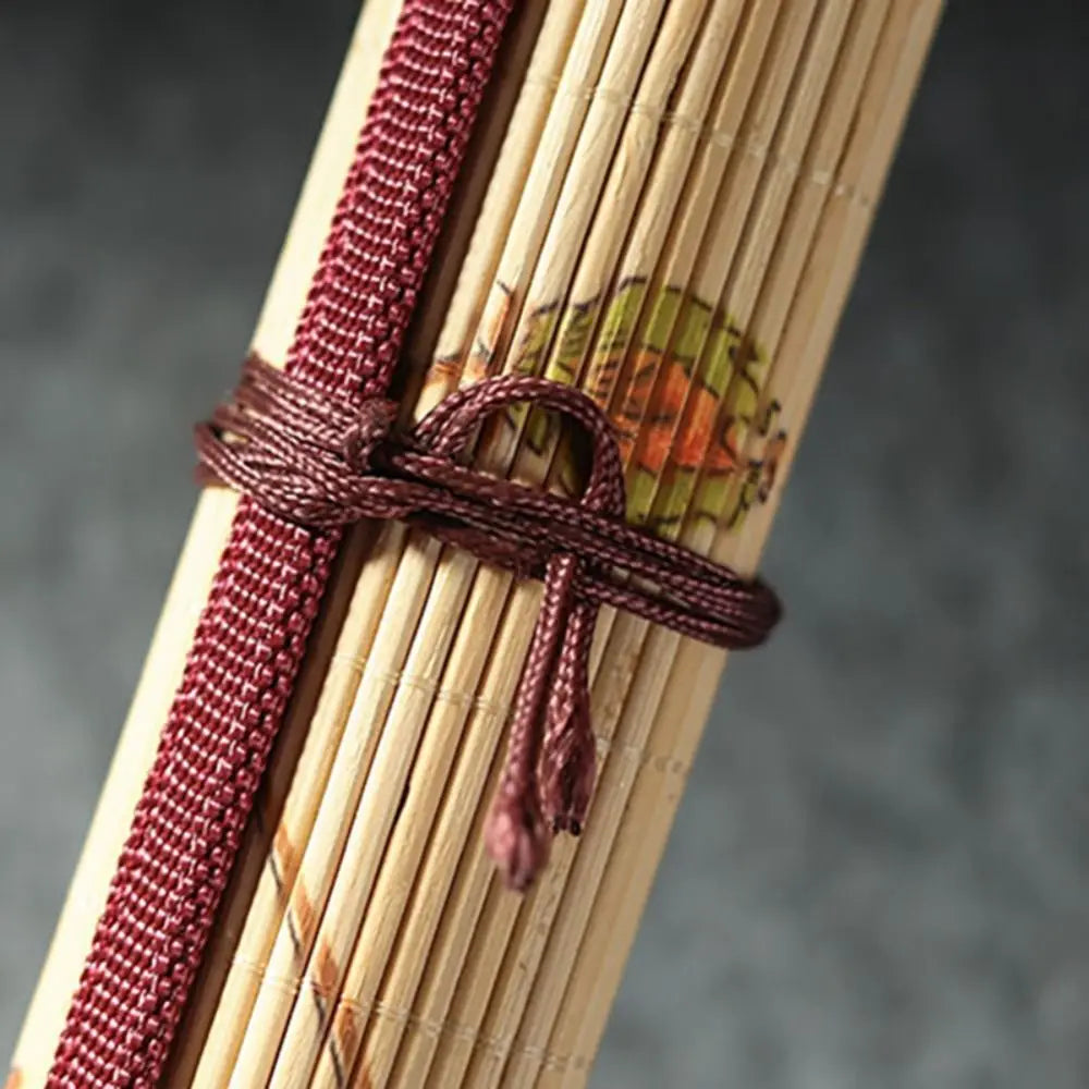 Bamboo Roll-Up Brush Holder – Calligraphy & Art Pen Case Brush Roll Organizer HIP