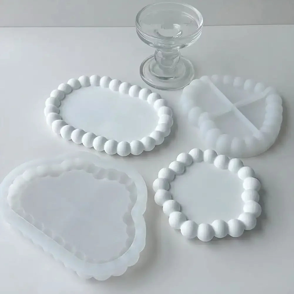 1Pc Heart Tray Resin Mold Cloud Coaster Silicone Molds for Irregular Tray, DIY Jewelry Trinket Dish, Candle Holder Casting HIP