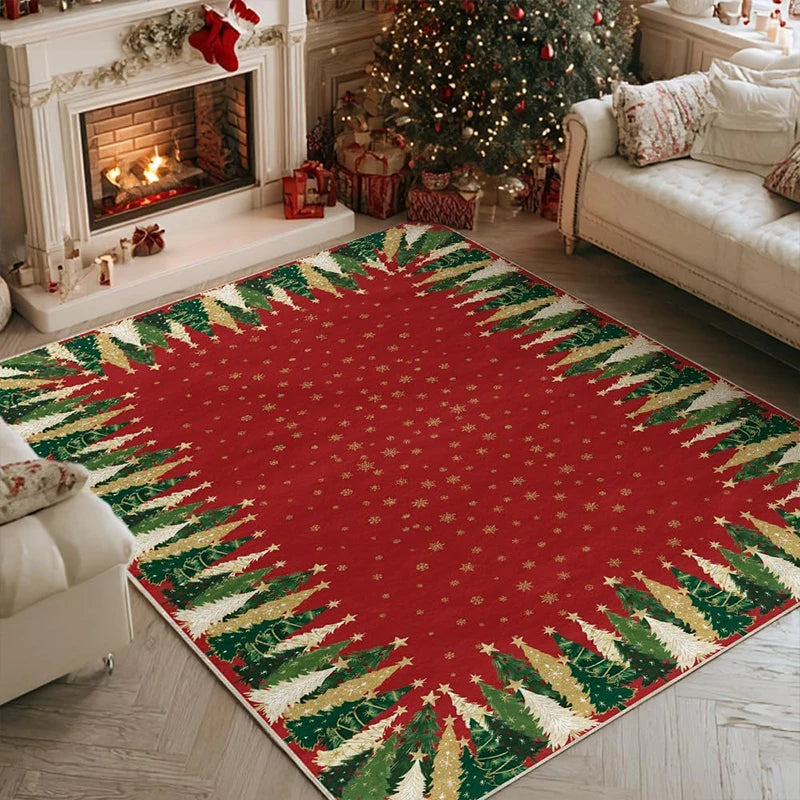 Large Christmas Snowflake Rug – Soft, Non-Slip & Washable Holiday Area Rug HIP