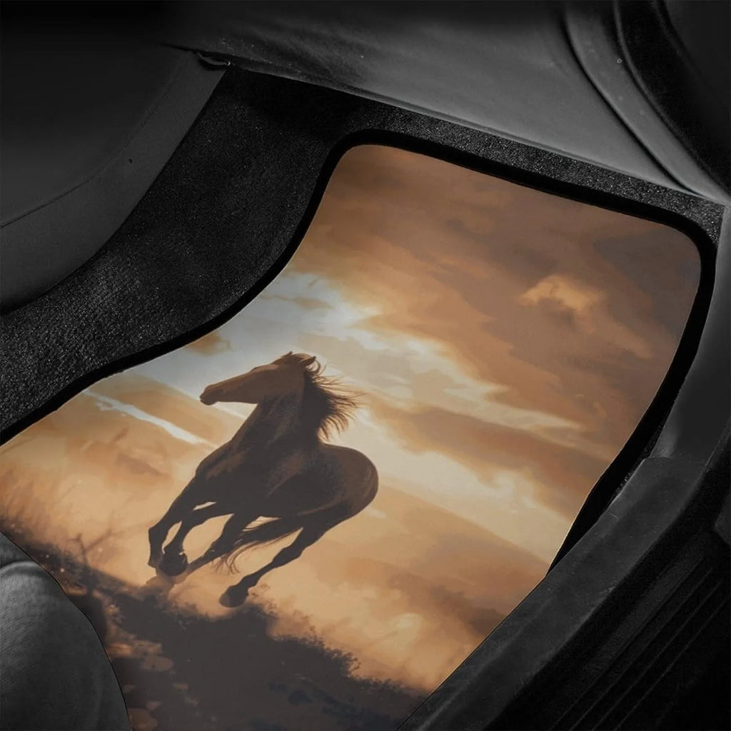 4-Pc Horse Car Floor Mats – Universal Fit SUV Truck Sedan Auto Floor Mats HIP